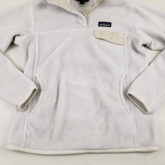 Patagonia Synchilla Snap T Fleece Pullover Womens Medium White Outdoor Jacket - Picture 3 of 12